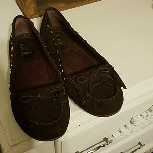 Dark Brown Moccasins.
